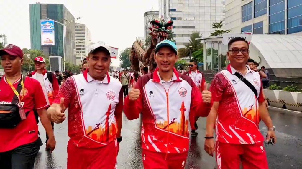 Sambut PON XXI Aceh-Sumut 2024, Kontingen Jakarta Long March ke Bundaran HI