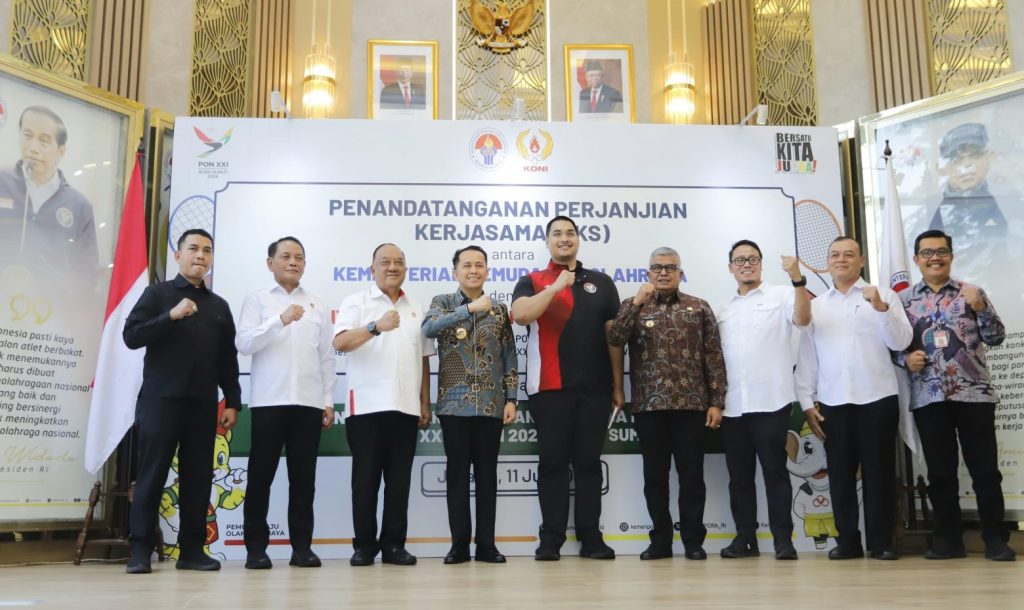 Kemenpora RI Tandatangani Kerja Sama dengan KONI Pusat, PB.PON XXI wilayah Aceh dan Sumut Tahun 2024